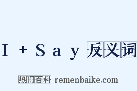 I+Say反义词是什么意思的图片